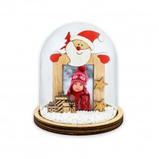 Christmas "Hogun" Wooden Dome Decoration with 5x7cm Frame